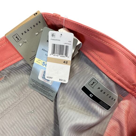 PGA TOUR Men's Flat Front Cross Over Golf Shorts 8" Size 42 $68 - Picture 6 of 8